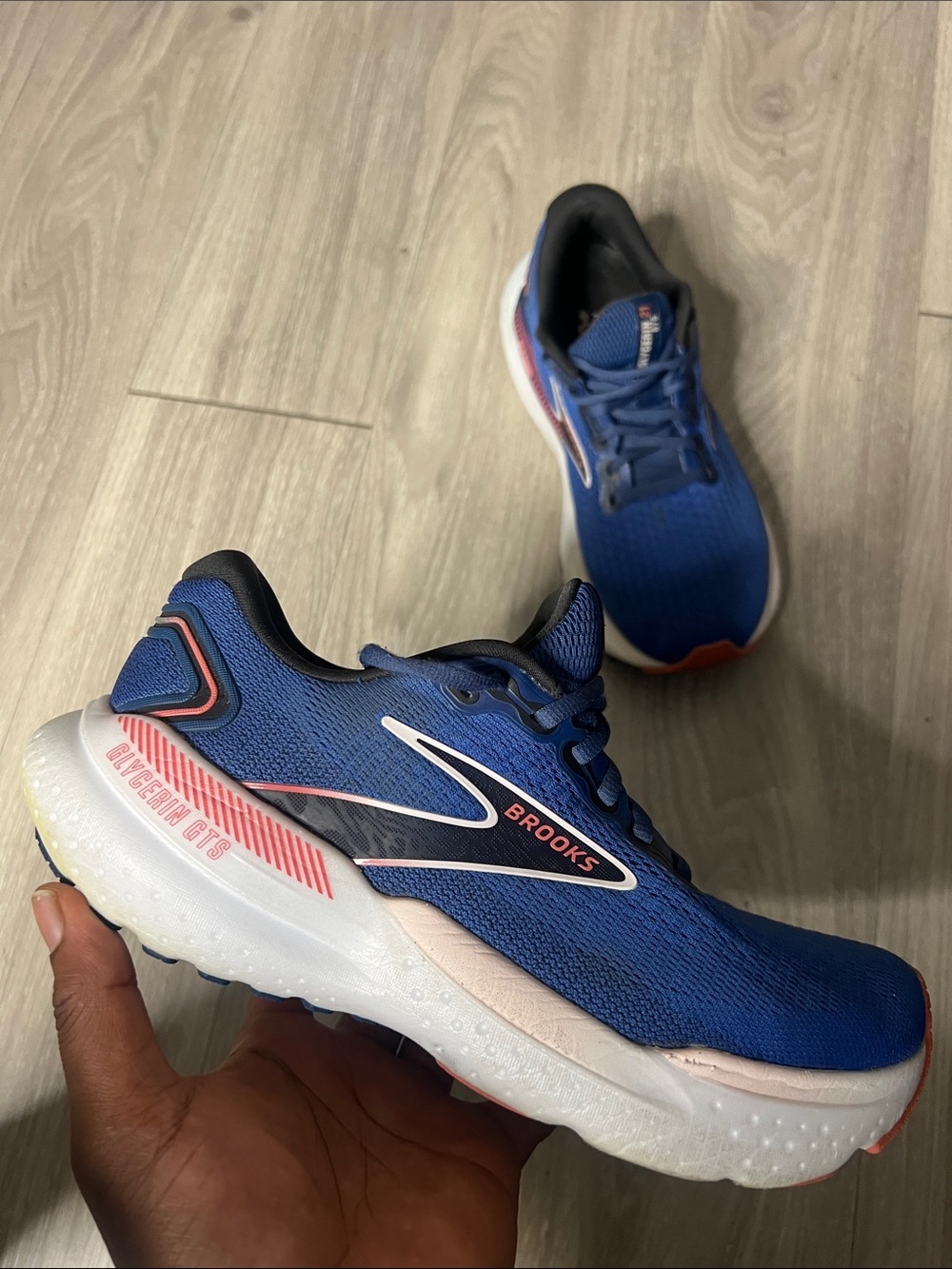 Brooks Women's Blue Running Shoes with Coral Accents
